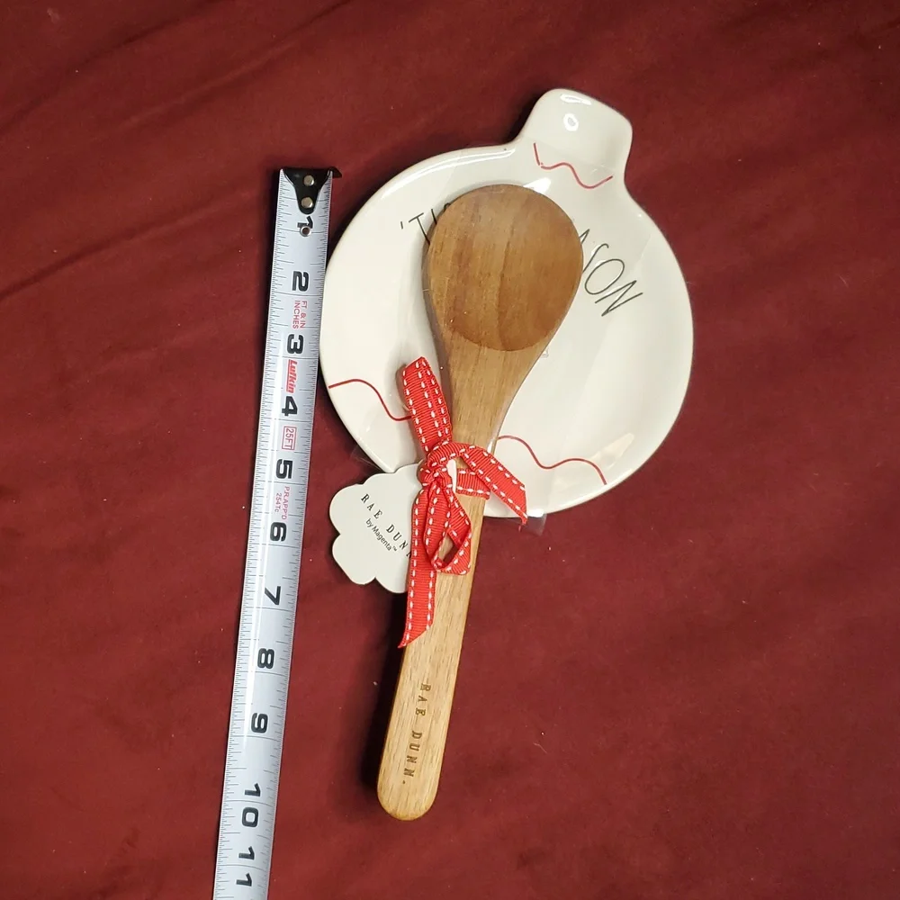 Rae Dunn‎ Wooden Spoon and Ceramic Holder Set